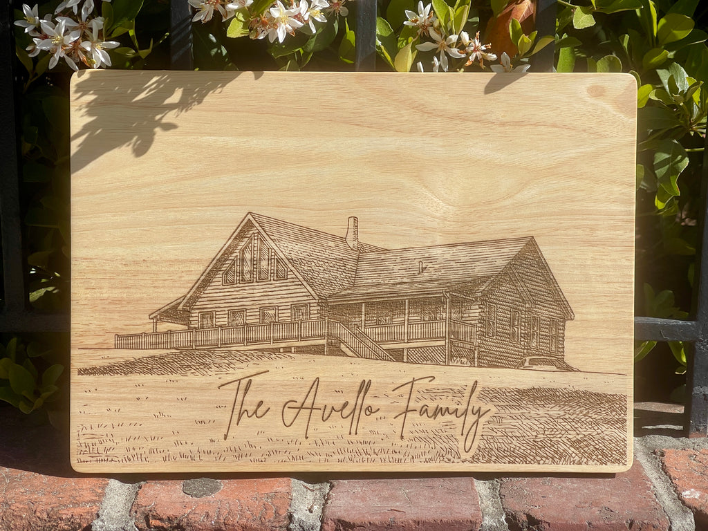 Custom | Photo on Oak Cutting Board
