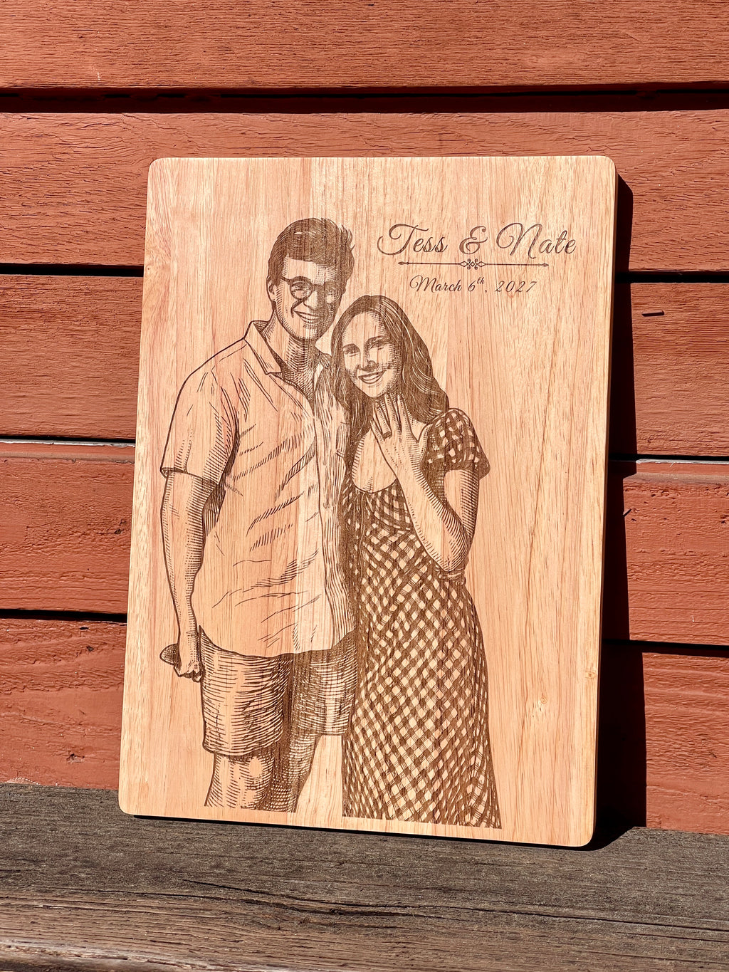 Custom | Photo on Oak Cutting Board