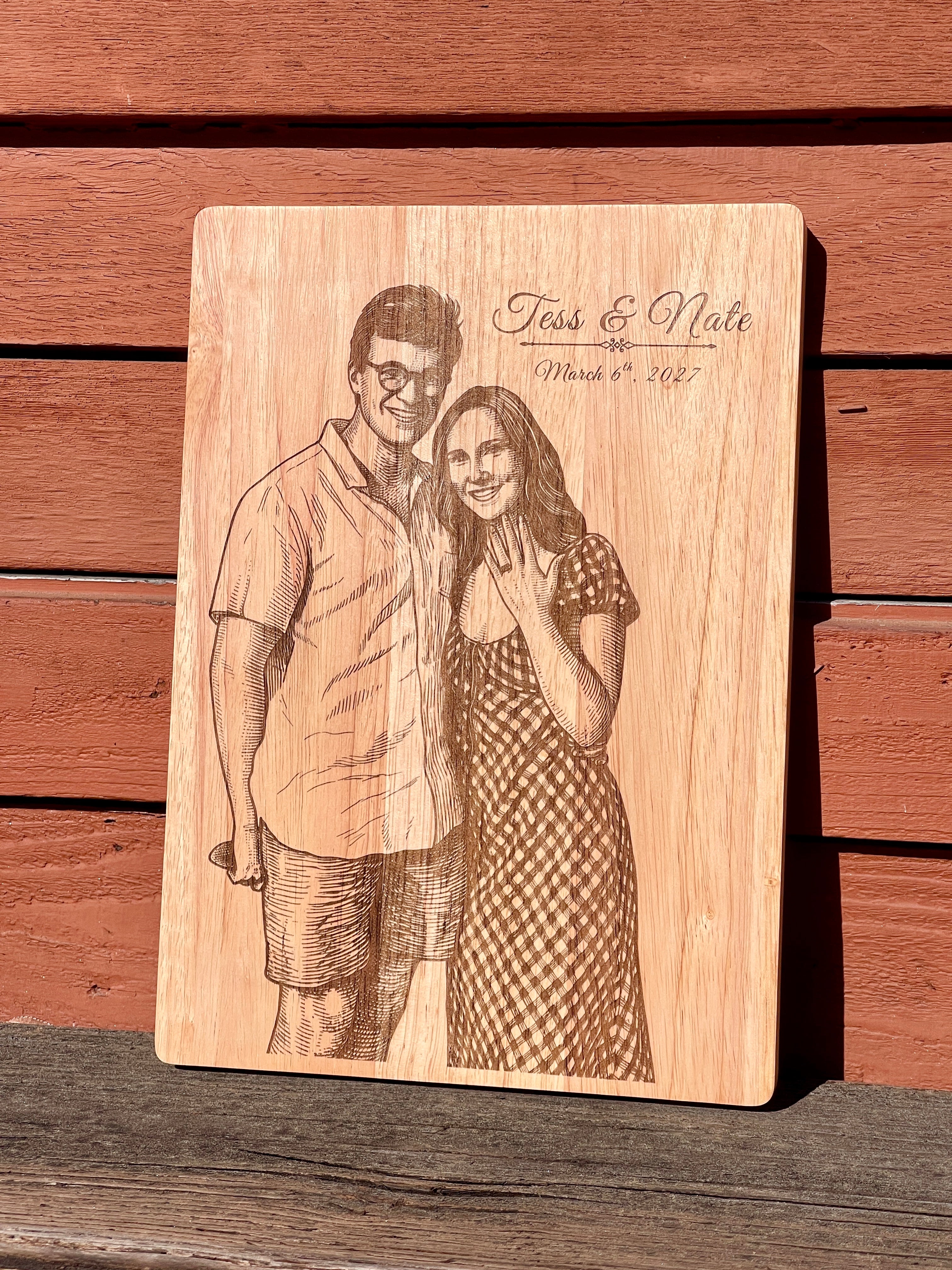 Custom | Photo on Oak Cutting Board