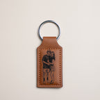 Custom | Laser-Cut Photo Keychain on Leather
