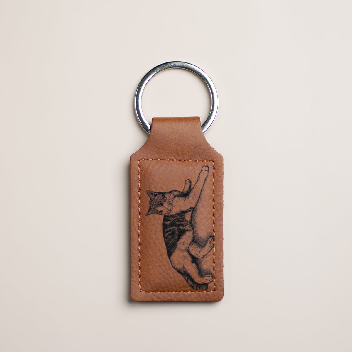 Custom | Laser-Cut Photo Keychain on Leather