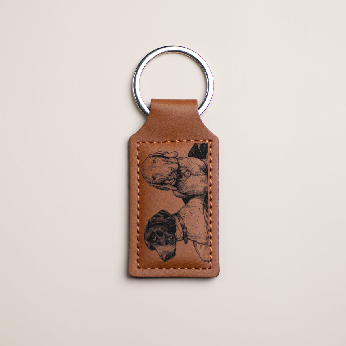 Custom | Laser-Cut Photo Keychain on Leather