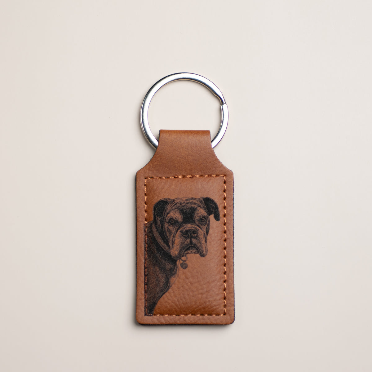 Custom | Laser-Cut Photo Keychain on Leather