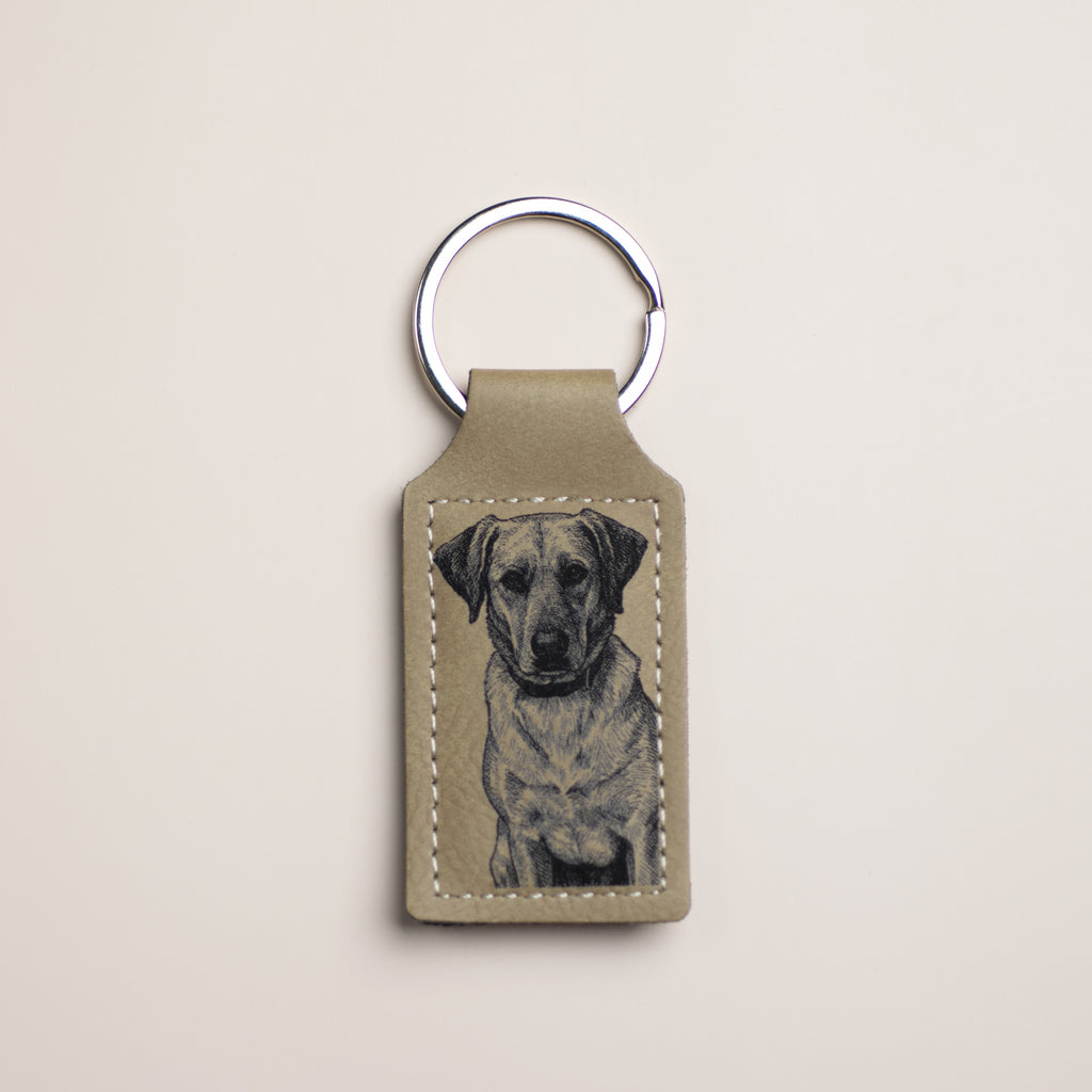 Custom | Laser-Cut Photo Keychain on Leather