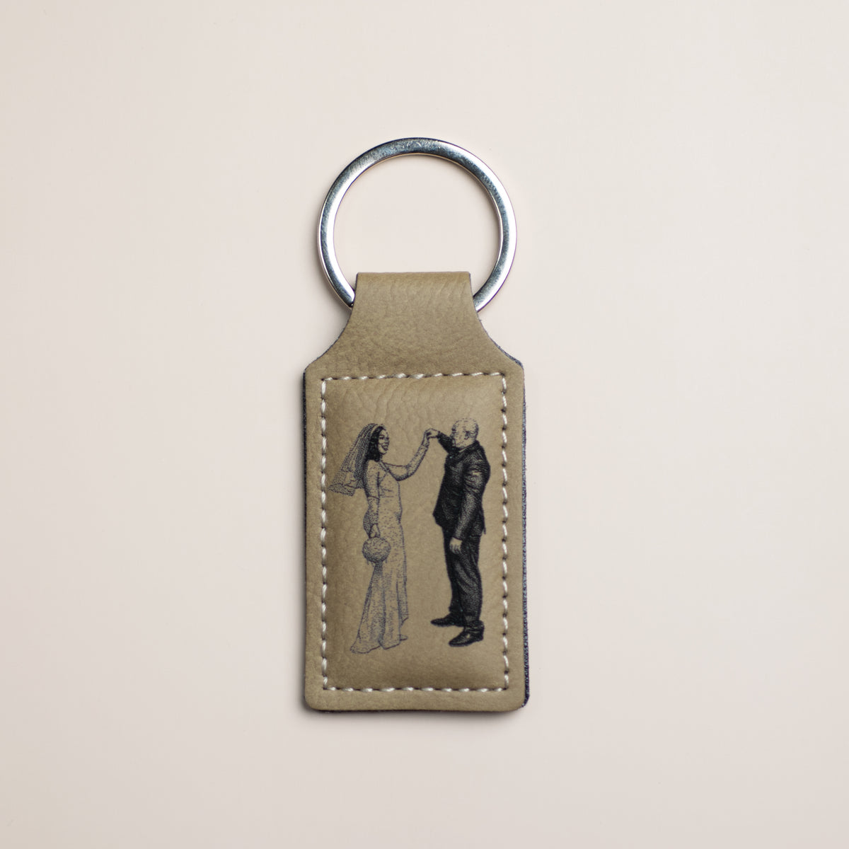 Custom | Laser-Cut Photo Keychain on Leather