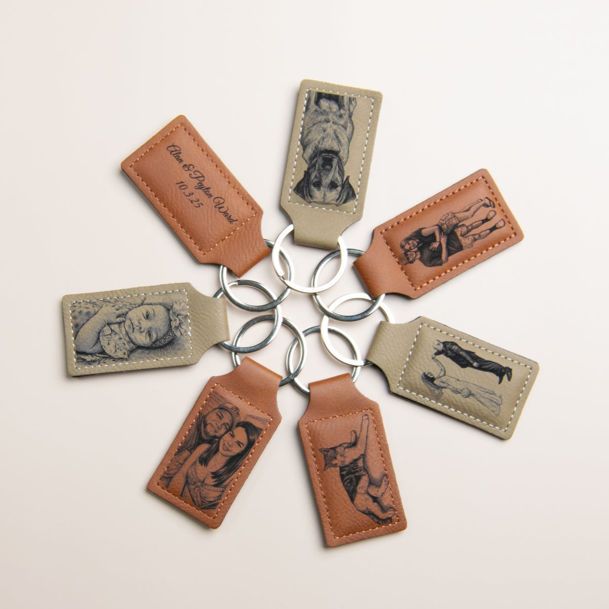Custom | Laser-Cut Photo Keychain on Leather