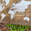 The World | Pushpin Map on Wood