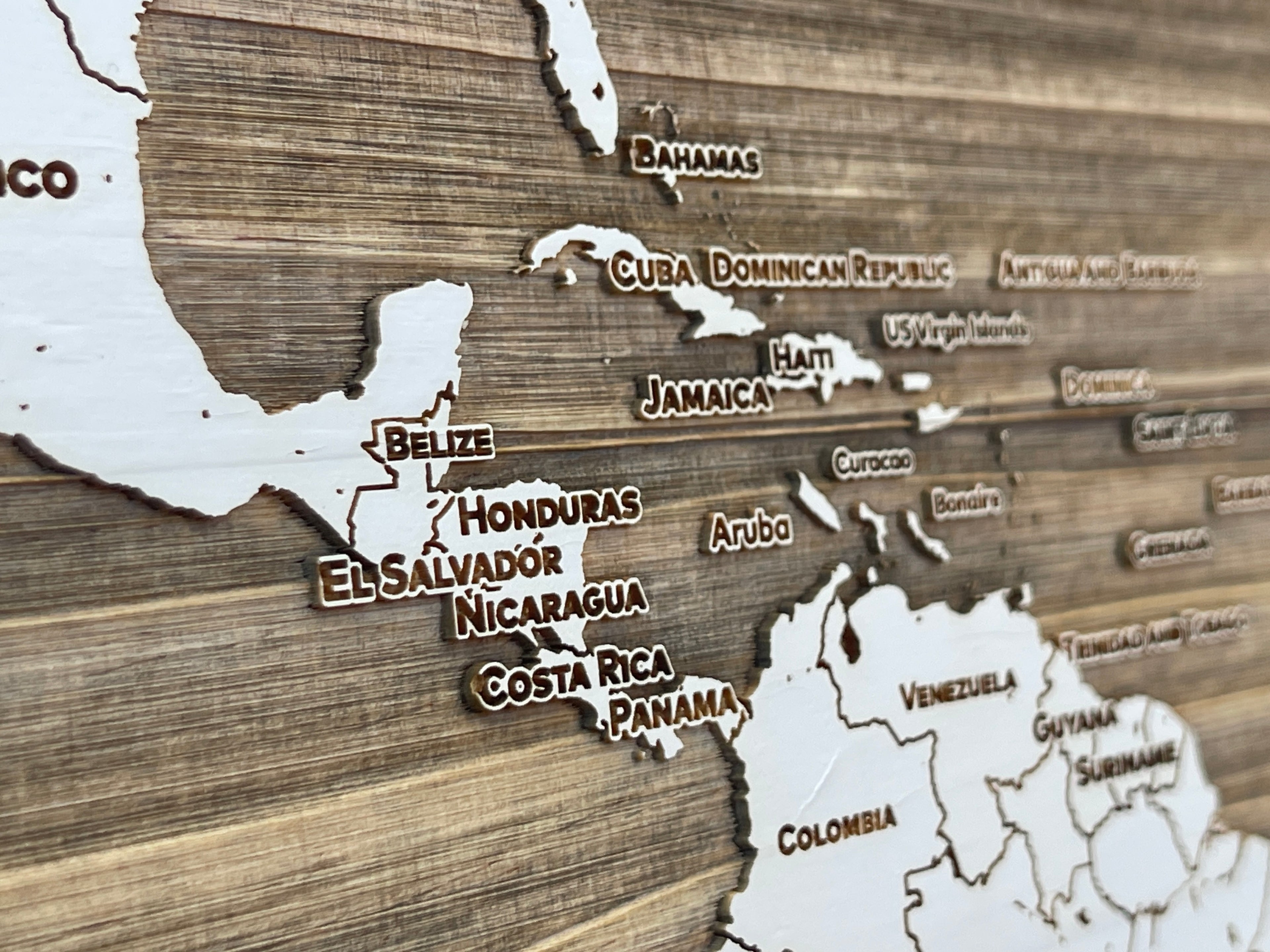 The World | Pushpin Map on Wood