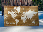 The World | Pushpin Map on Wood