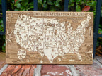 U.S. National Parks, Monuments & More | Pushpin Map on Wood