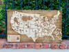 Football Stadiums Across America  | Pushpin Map on Wood