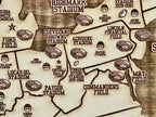 Football Stadiums Across America  | Pushpin Map on Wood