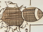 Football Stadiums Across America  | Pushpin Map on Wood