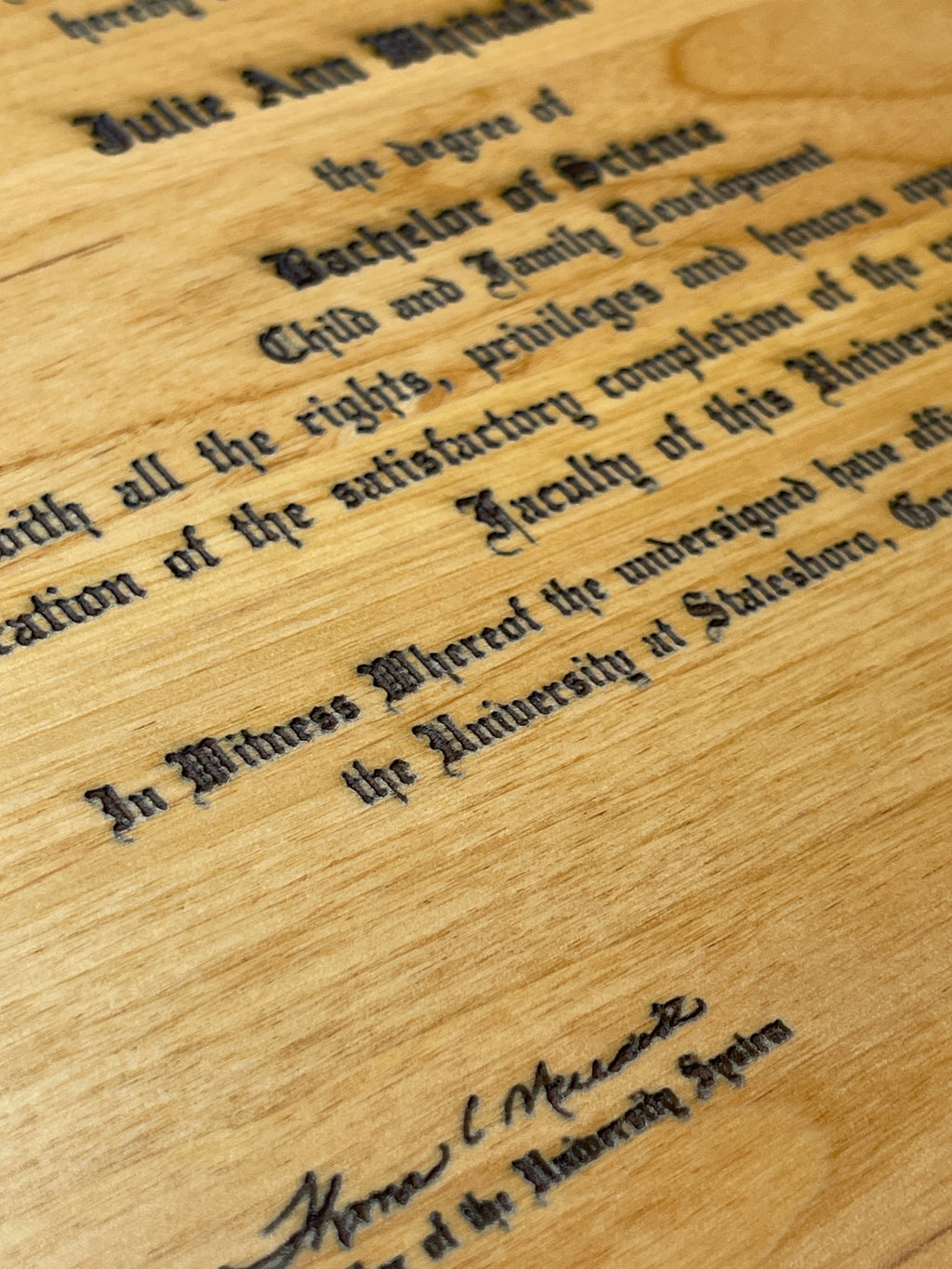 Diplomas & Awards | Alder Wood Plaques