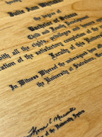 Diplomas & Awards | Alder Wood Plaques