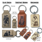 Custom | Laser-Cut Photo Keychain on Leather