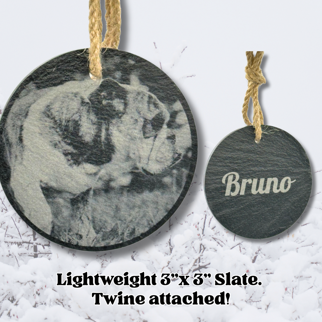 Custom | Photo Ornaments on Slate
