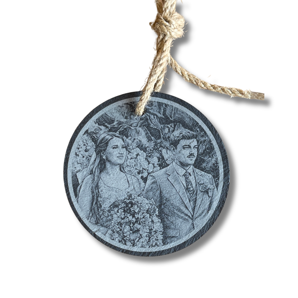 Custom | Photo Ornaments on Slate