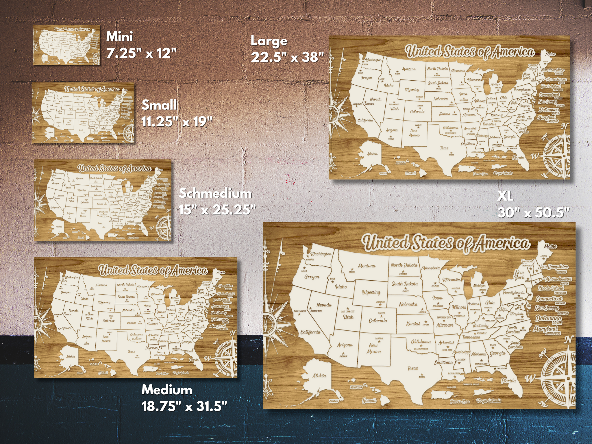 NASCAR Speedways Across the U.S. | Pushpin Map on Wood