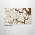Bluffton, SC Wood Map - 3/4" Solid Pine Laser Cut Wall Art