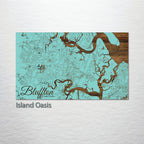 Bluffton, SC Wood Map - 3/4" Solid Pine Laser Cut Wall Art