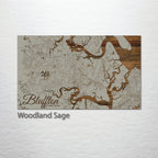Bluffton, SC Wood Map - 3/4" Solid Pine Laser Cut Wall Art