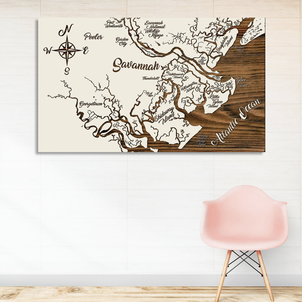 Savannah, Georgia Whimsical Map