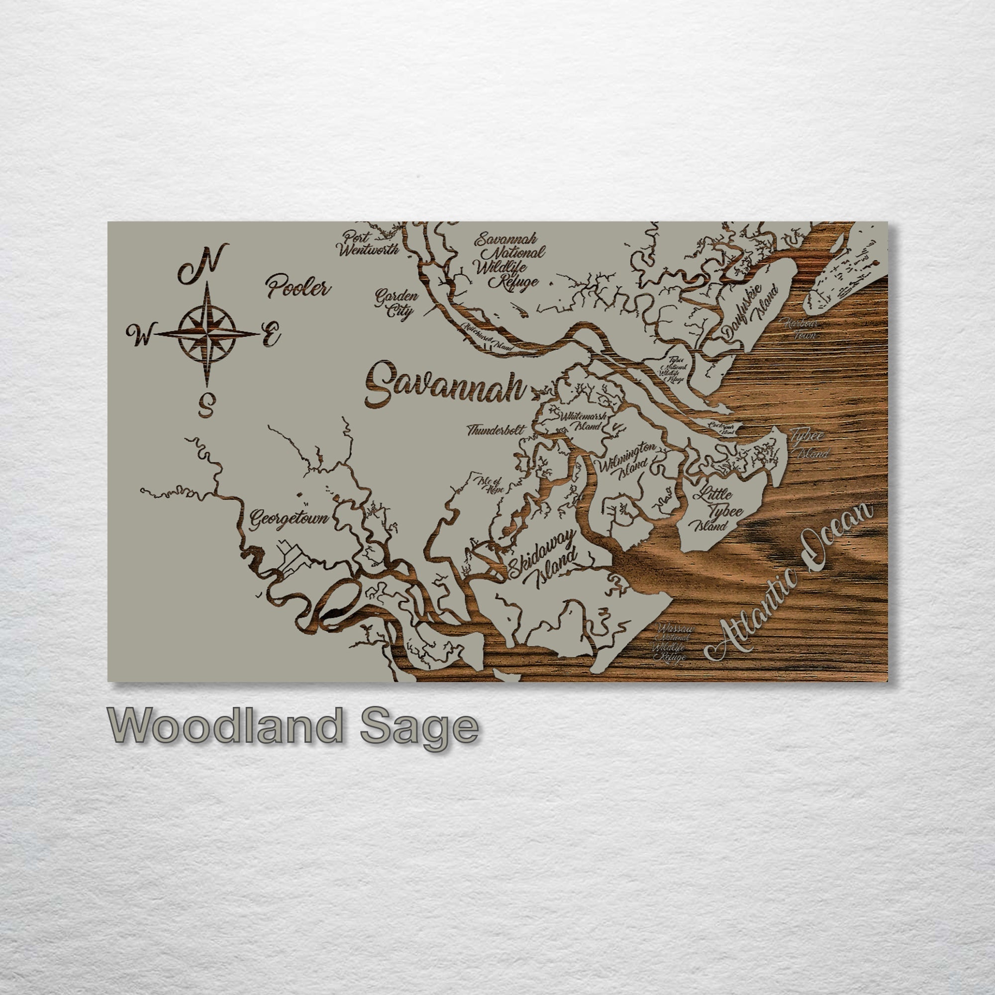 Savannah, Georgia Whimsical Map