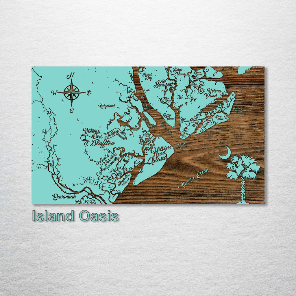 Beaufort, South Carolina to Savannah, Georgia Whimsical Map