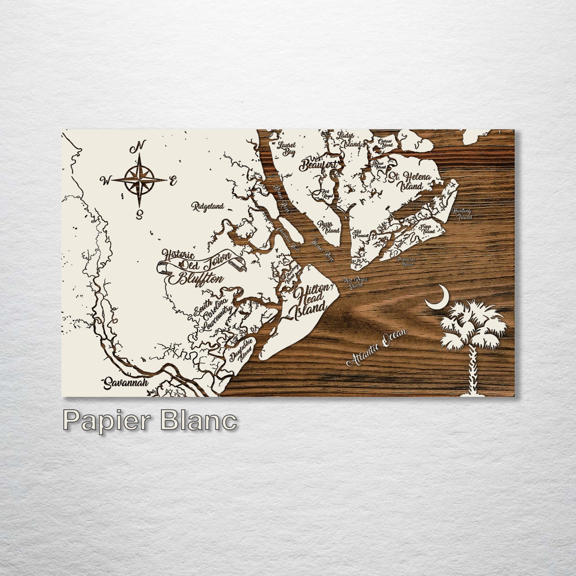 Beaufort, South Carolina to Savannah, Georgia Whimsical Map