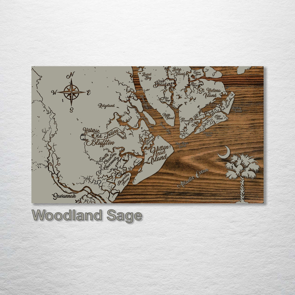 Beaufort, South Carolina to Savannah, Georgia Whimsical Map