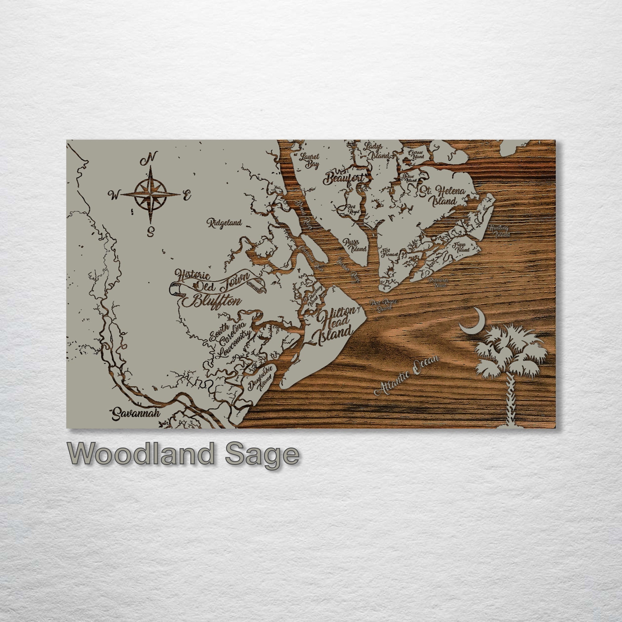 Beaufort, South Carolina to Savannah, Georgia Whimsical Map