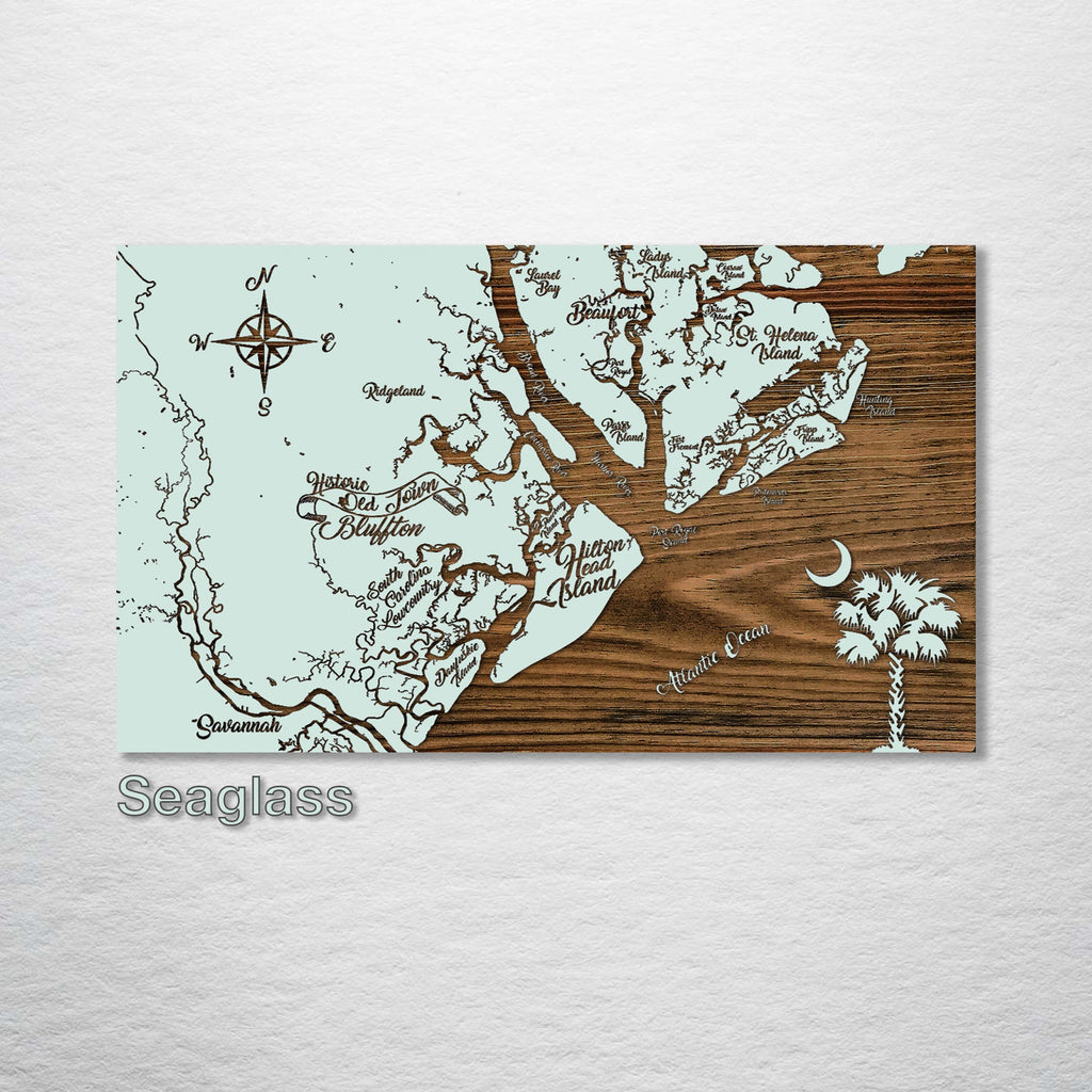 Beaufort, South Carolina to Savannah, Georgia Whimsical Map