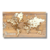 World Map - Pushpin Map on Wood