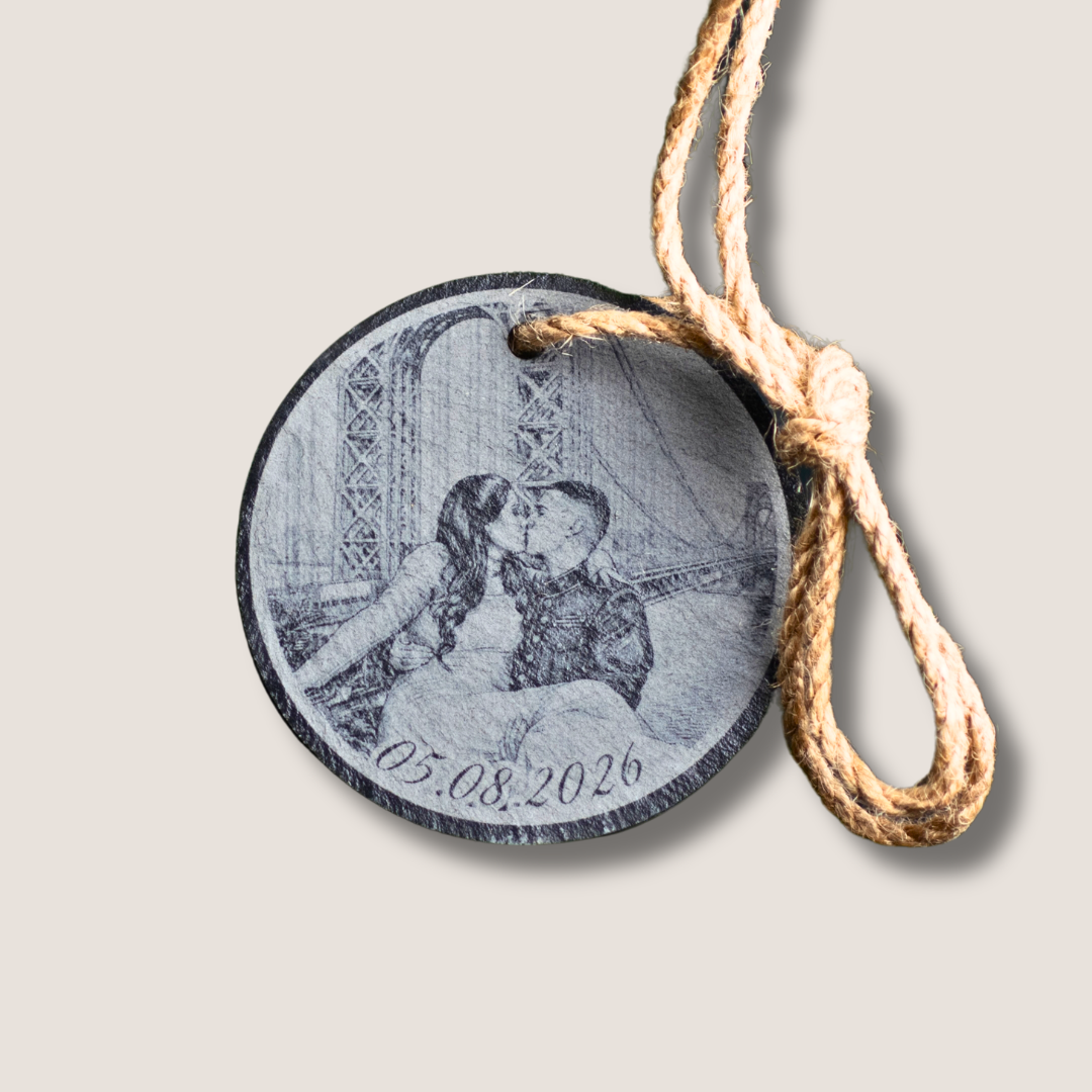 Custom | Photo Ornaments on Slate