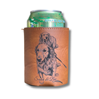 Custom | Laser Cut Leather Photo Can Holder Koozie 12oz