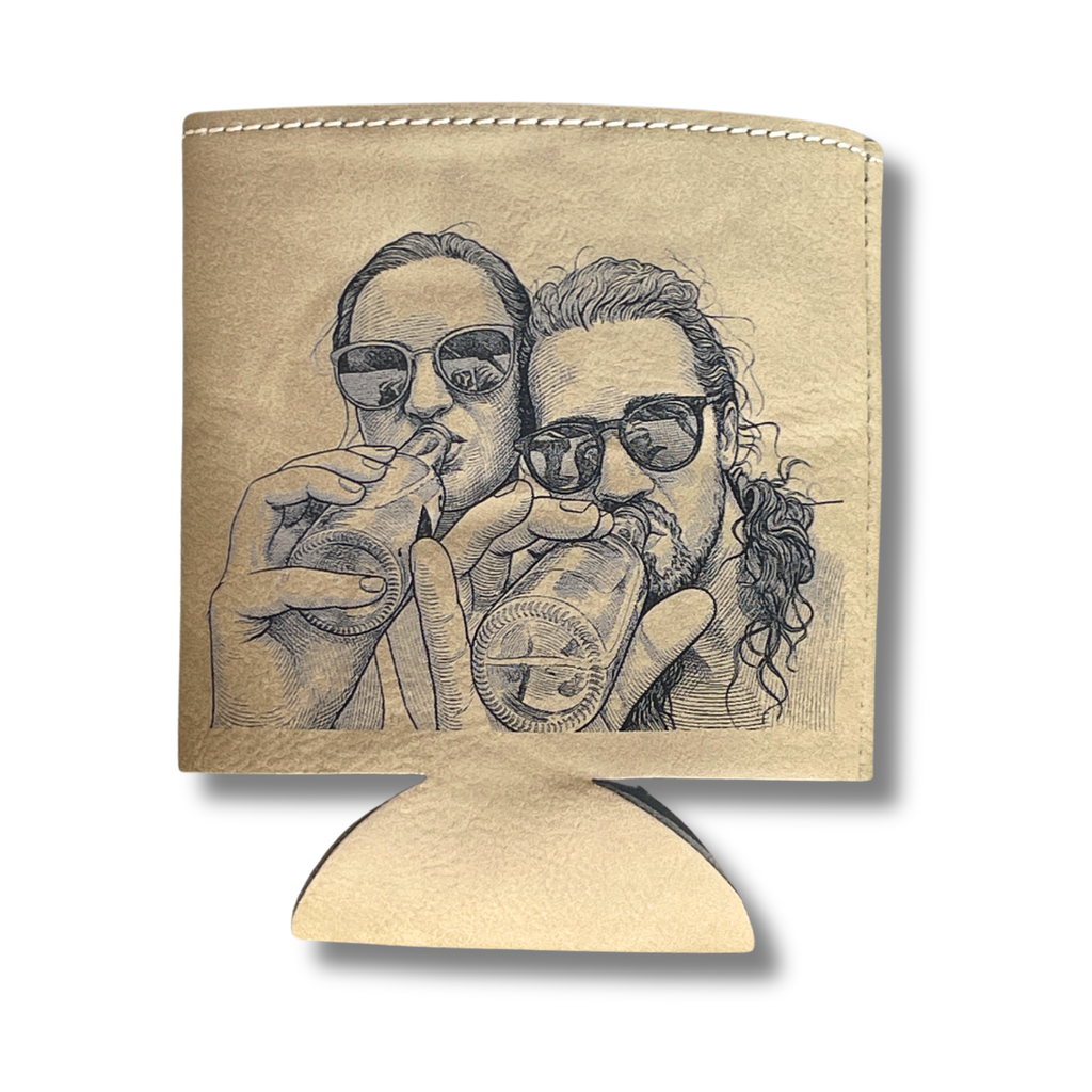 Custom | Laser Cut Leather Photo Can Holder Koozie 12oz