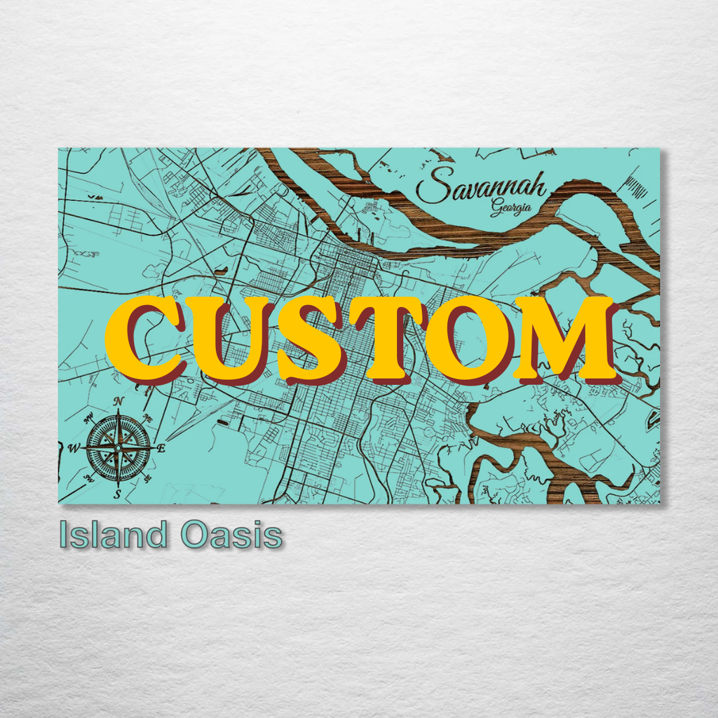 Custom Map on Wood