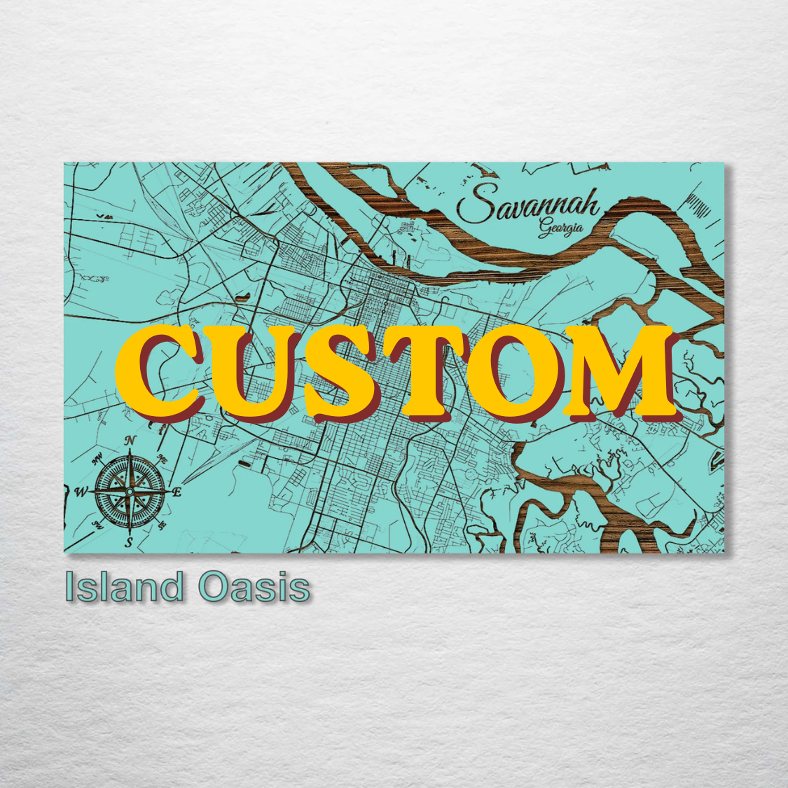 Custom Map on Wood