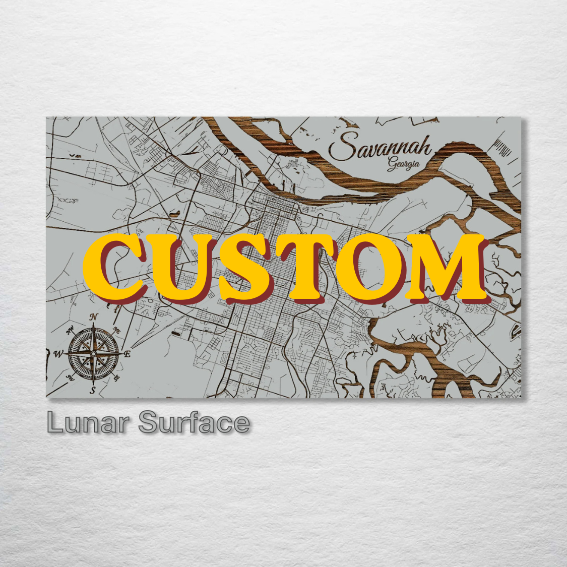 Custom Map on Wood