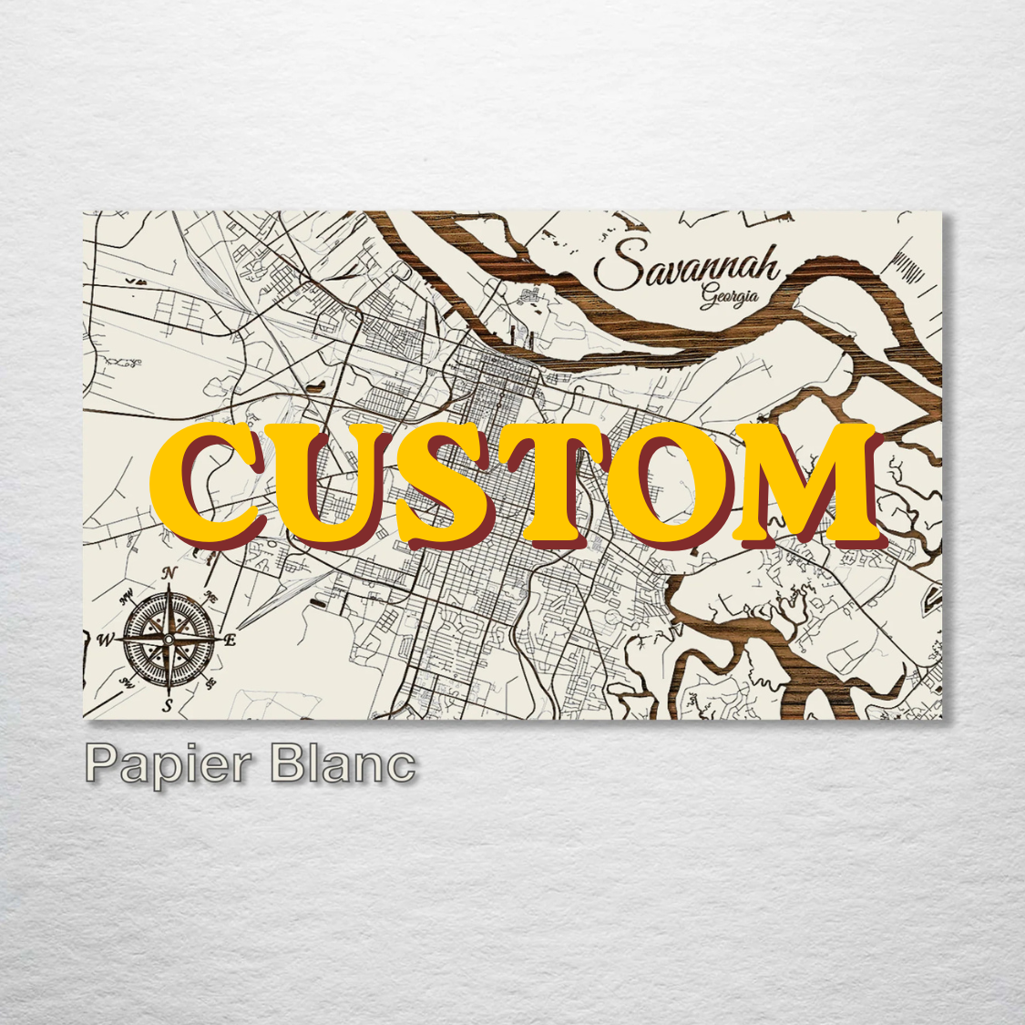 Custom Map on Wood