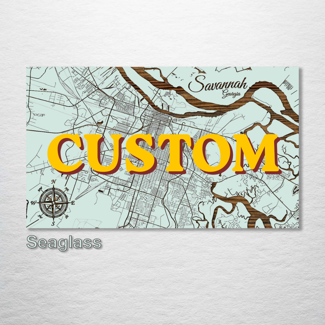 Custom Map on Wood