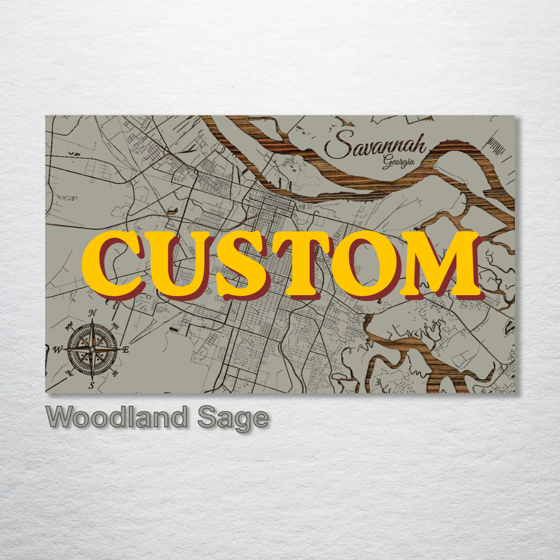 Custom Map on Wood