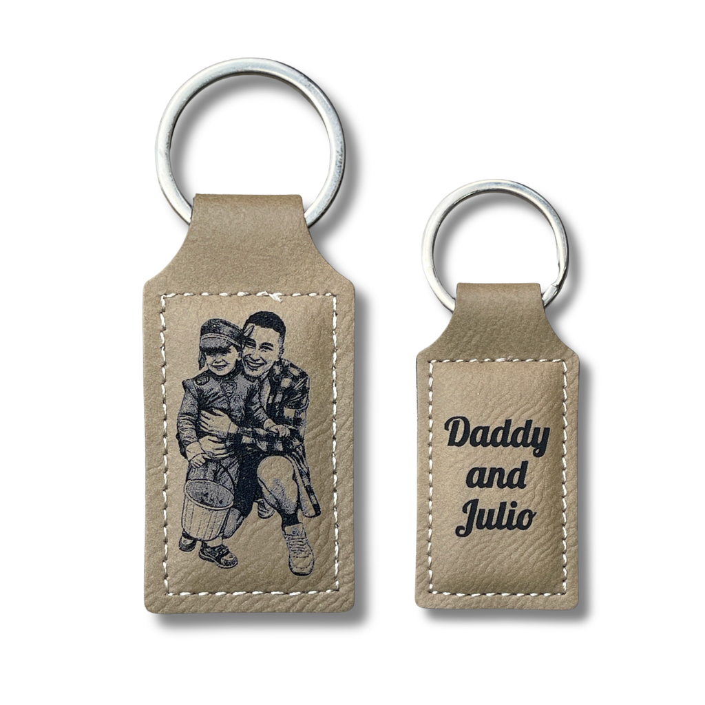 Custom | Laser-Cut Photo Keychain on Leather
