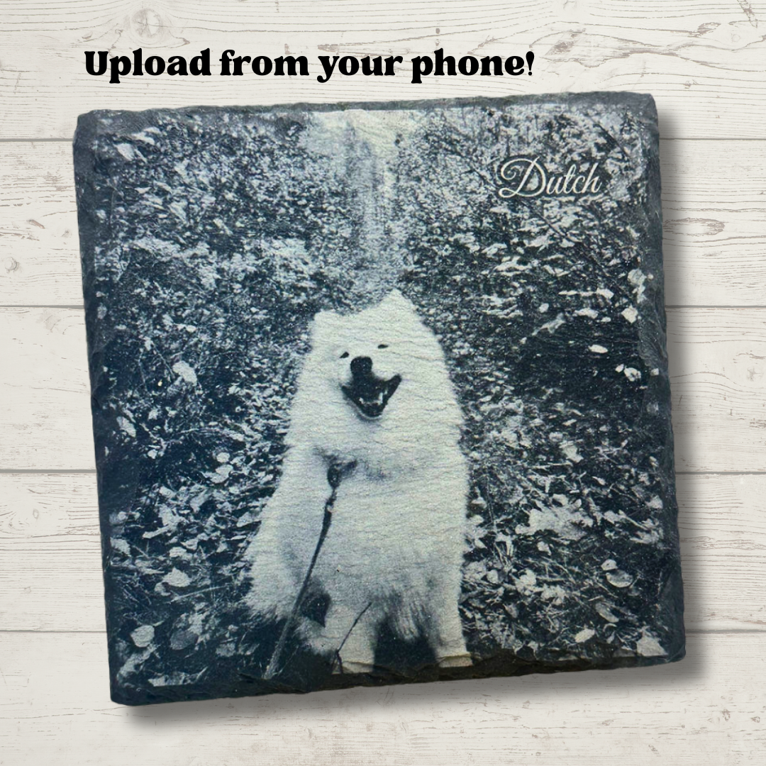Custom | Photo Coasters on Slate