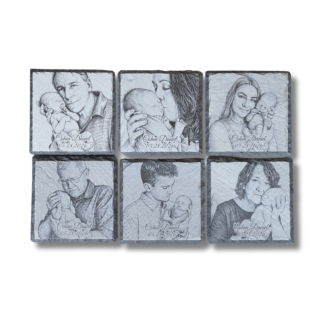 Custom | Photo Coasters on Slate (Stone)