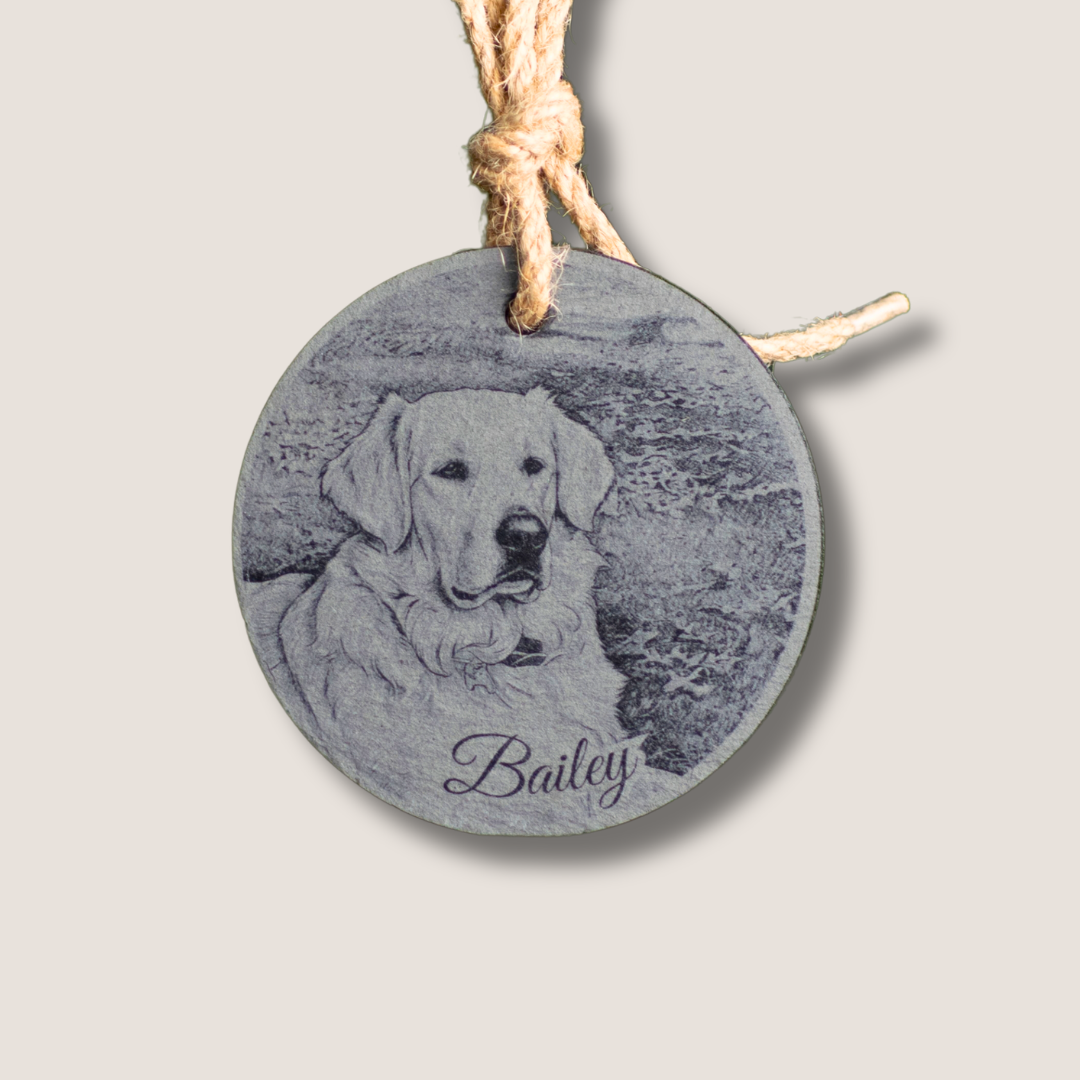 Custom | Photo Ornaments on Slate