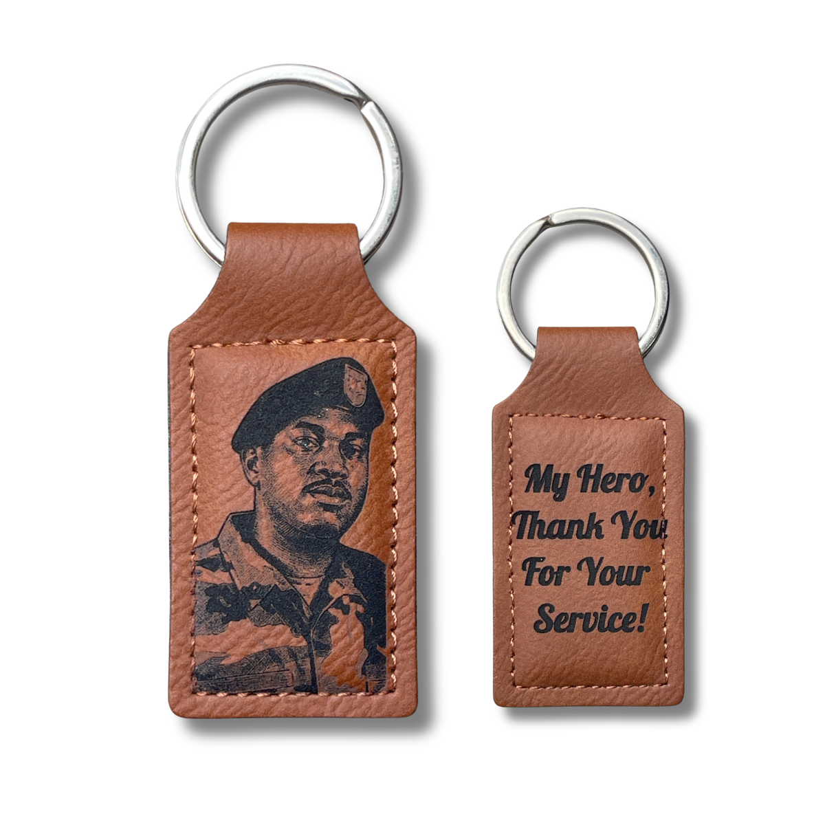 Custom | Laser-Cut Photo Keychain on Leather