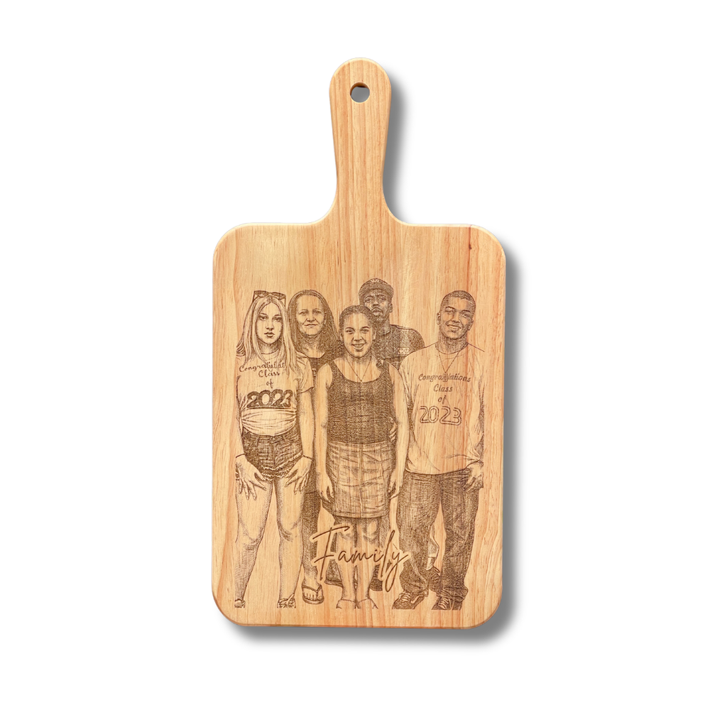 Custom | Photo on Oak Wood Cheeseboard with Handle