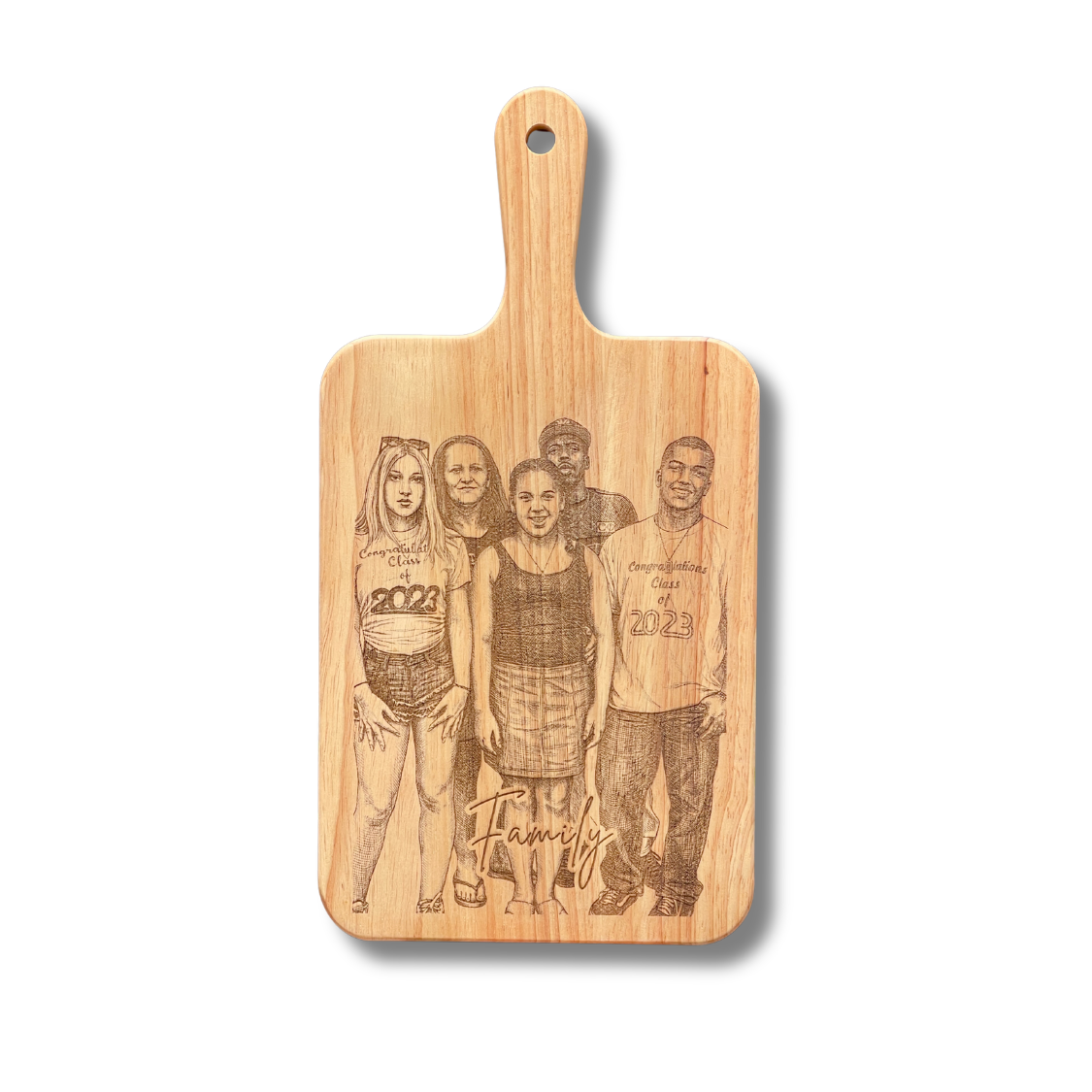 Custom | Photo on Oak Wood Cheeseboard with Handle